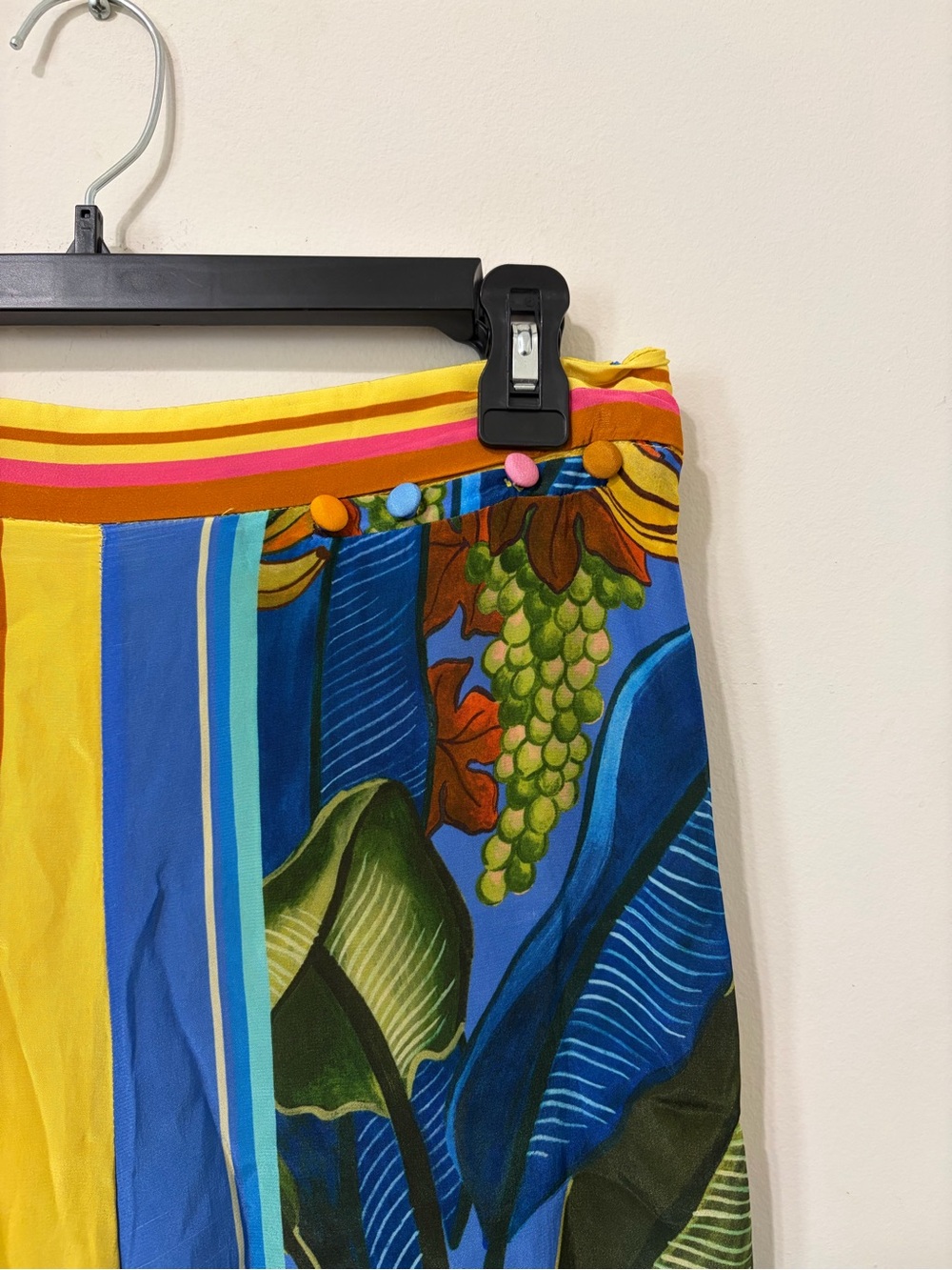 Farm Rio Tropical Botanical Wide-Leg Pants Yellow & Blue - Picture 9 of 12
